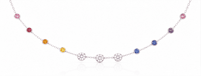 Delicate Colorful Sapphire Necklace